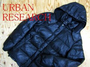 ★アーバンリサーチ URBAN RESEARCH★羊革ラムスキン メンズ レザーフーディダウンジャケット★R60211047A