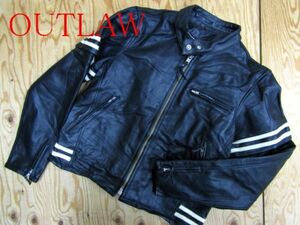 ★アウトロー OUTLAW★メンズ 牛革カウハイド デタッチャブル レザーシングルライダースジャケット★R60218048A