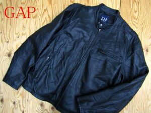 ★ギャップ GAP★メンズ 牛革カウハイド レザーシングルライダースジャケット★R60225044A