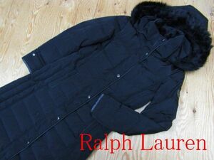 ★ラルフローレン RalphLaureｎ★レディース フェイクファーフーディダウンコート ブラック★R60225005B