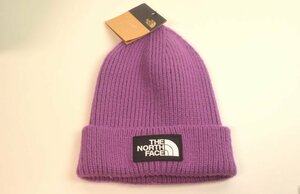 ICH【未使用品】 未使用 ノースフェイス Logo Box Cuffed Beanie パイクスパープル NF0A3FJX0H51 〈208-240214-ss12-ICH〉