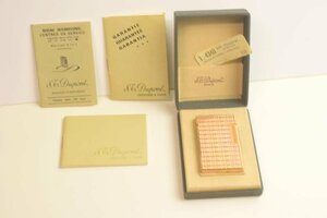 ICH【中古美品】 美品 S.T.Dupont デュポン ガスライター ゴールドカラー ライン1 箱・冊子付 着火未確認 〈208-240207-ss13-ICH〉