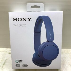 MIN【中古品】 MSMK SONY Bluetooth ワイヤレスヘッドホン WH-CH520 ブルー 開封品 〈93-240213-MK-7-MIN〉