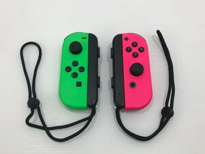 【TAG・現状品】★Nintendo Switchコントローラー Joy-Con(L) ネオングリーン/(R) ネオンピンク ★スティック不良有 024-240229-YK-40-TAG