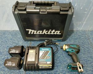 【NY587】makita マキタ 充電式インパクトドライバ TD133D 14.4V バッテリー2個 BL1430 充電器 DC18RF ケース付き 
