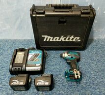【NY586】makita マキタ 充電式インパクトドライバ TD136D 14.4V バッテリー2個 BL1430 充電器 DC18RF ケース付き _画像1