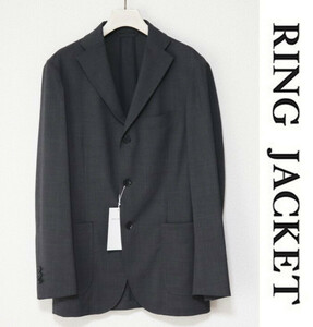 46,200円新品タグ付き【RING JACKET リングヂャケット】春夏モデル 3Bテーラードジャケット 濃灰 46(M) v4542