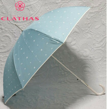 新品タグ付き【CLATHAS クレイサス】長傘 カメリア ロゴ柄 ジャンプ式 雨傘 v4545_画像1
