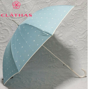 新品タグ付き【CLATHAS クレイサス】長傘 カメリア ロゴ柄 ジャンプ式 雨傘 v4545