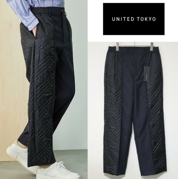 33,000円新品タグ付き【UNITED TOKYO ユナイテッド トウキョウ】シェットランド ウールキルト パンツ スラックス 3(L) v4509