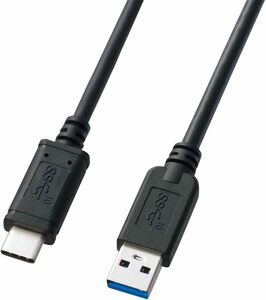 サンワサプライ USB3.1 Gen2 Type C-Aケーブル（ブラック・0.5m） KU31-CA05