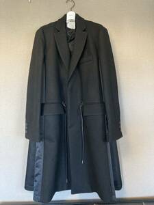 sacai Wool Melton Coat ドッキングチェスターコート　サイズ2 カラーブラック　2023AW サカイ