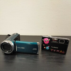 JVC ビデオカメラ GZ-E117-G Panasonic デジタルカメラ DMC-FP1 2台セット