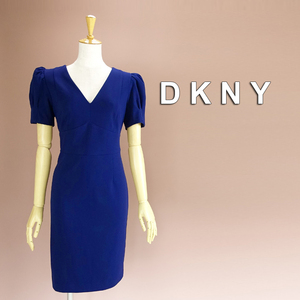 新品 DKNY 14/19号 ダナキャラン 紺 ワンピース パーティドレス 半袖 大きいサイズ 結婚式 二次会 フォーマル お呼ばれ 発表会 凛41K0104