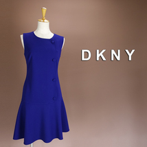 新品 DKNY 4/9号 ダナキャラン 紺 青 ワンピース パーティドレス 結婚式 二次会 披露宴 フォーマル お呼ばれ 発表会 演奏会 華45K0704_画像1