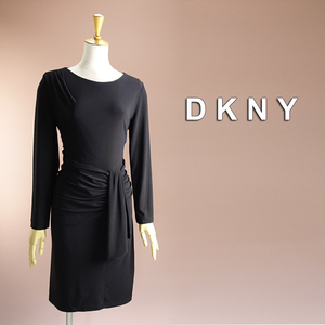 新品 DKNY 16/21号 ダナキャラン 黒 ワンピース パーティドレス 長袖 ブラック 大きいサイズ 結婚式 二次会 フォーマル お呼ばれ 葵41K1508