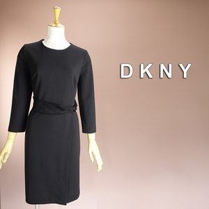 新品 DKNY 10/15号 ダナキャラン 黒 ワンピース パーティドレス 長袖 ブラック 結婚式二次会 披露宴 フォーマル お呼ばれ 発表会 輝51K2101