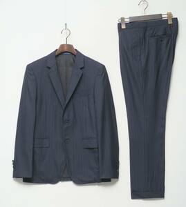 TF8873//イギリス生地*ポールスミス/Paul Smith*メンズM/2Bストライプスーツ/セットアップ/ジャケット＋スラックス/ネイビー/紺