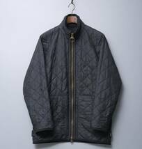 TF8076◎Barbour バブアー バーブァー D119 POLARQUILT SHORT ナイロン キルティングジャケット ブラック系 サイズS 裏:フリース_画像1