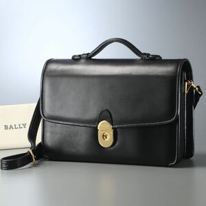 MF7415：イタリア製*BALLY/バリー*メンズ*2way*レザーセカンドバッグ*ハンドバッグ*ショルダーバッグ*鞄*ブラック