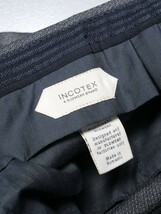 TH1496◇INCOTEX インコテックス メンズ46 SLIM FIT/H47X1 ノータック ウールリネンパンツ スラックス ネイビー系_画像6