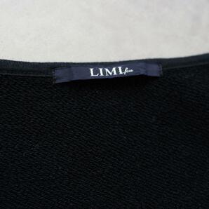 美品 LIMIfeu リミフゥ デザインカットソー デニムドッキング 裏パイル ラウンドネック ヨウジヤマモト Yohji Yamamoto ブラックの画像9