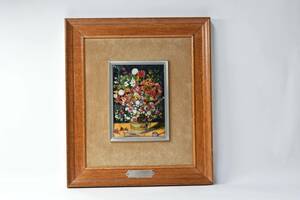 Art hand Auction ■ Emaille-Plakette Cloisonné-Plakette Barcelona esmaltes artistos nicolau Jan Brueghel Blumenstrauß ■, Kunstwerk, Malerei, Andere