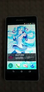 ①Xperia A SO-04E 初音ミク ver ホワイト　ソニー,ドコモ ワンセグ 4GLTE 契約不要 wifi運用可能