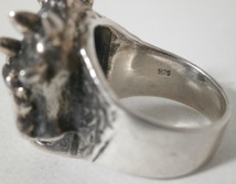 925SV ウォリアー スカルリング 19号 925 Silver スパイク ヘルメット デーモン 銀製 指輪_画像2