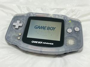 ジャンク 通電確認済 ゲームボーイアドバンス GBA ミルキーブルー 画面焼け有 破損 液漏れ無 比較的美品