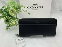 コーチ COACH 長財布 財布 メンズ ブラック 黒 プレゼント ギフトロング ジップ ブランド 大容量 誕生日 新品 未使用 ファッショ A191_画像1