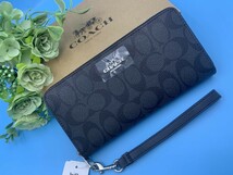 コーチ COACH 長財布 財布 メンズ ギフト シグネチャー ロング ジップ ブランド 大容量 誕生日 記念日 新品未使用 ファッション C4452 A077_画像2