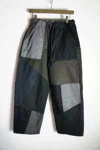 美品23AW rebear by johnbull patchwork pants リベア バイ ジョンブル パッチワーク イージー パンツ RE233P02 235-0033 黒201O