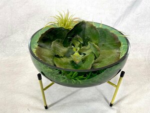 【福岡】インテリア雑貨 器&人工観葉植物◆フラワーベース◆全体W277 H190◆モデルR展示品◆TS6321_Ts