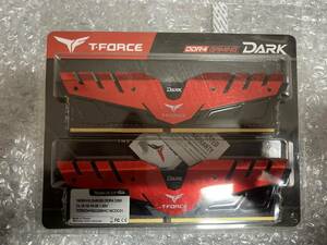 ◇ 【送料無料】 TEAM T-FORCE DARK RED デスクトップ用 メモリ ２枚組 レッド OCメモリ XMP2.0対応 DDR4 3200 16GB（8GB×2）◇ 