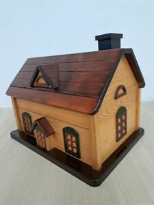 【K】 木製裁縫箱 ソーイングボックス 家型ソーイングボックス 木のお家 昭和レトロ【K】0226-012 (8)