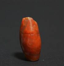 【寂】古代メノウ赤瑪瑙 大粒南紅棗形 根付 緒締玉 提げ物 装飾品 長さ20.4㎜☆時代物☆s60216_画像5