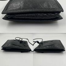 1円●美品●BALENCIAGA バレンシアガ エクスプローラー ショルダーバッグ ポーチ ストラップ サコッシュ　レザー ロゴ ブラック 黒 メンズ_画像4