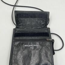 1円●美品●BALENCIAGA バレンシアガ エクスプローラー ショルダーバッグ ポーチ ストラップ サコッシュ　レザー ロゴ ブラック 黒 メンズ_画像6