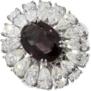  ring Pt900 alexandrite 4.728ct diamond 3.56ct_