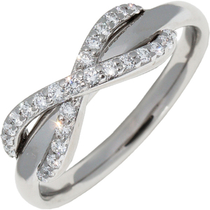 Кольцо Тиффани K18WG Diamond 27p (0,13CT) Бесконечное кольцо _