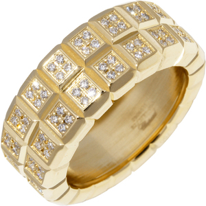  Chopard ring K18YG diamond 0.99ct ice Cube ring two ream full diamond 82/3791_