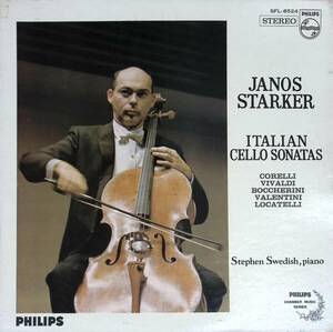 シュタルケル イタリアのチェロソナタ集(Starker Italian Cello Sonata) 日Philips 初期溝付ラベル Stereo盤 SFL-8524(=SR90460)