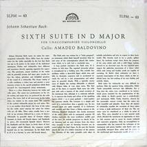 【希少】バルトヴィーノ バッハ 無伴奏チェロ組曲第6番 捷Supraphon10インチフラット厚盤 LPM-63_画像2