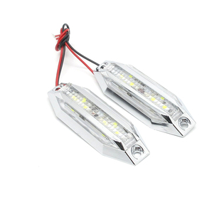 8LED マーカーランプ 12V 24V 兼用 白 ホワイト WHITE 008B 2個入 ◆ サイドマーカー 高輝度 カラーレンズ クロームメッキ トラック 汎用の画像3