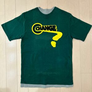 MANYDOPE メニードープ　Tシャツ　リバーシブル　二枚重ね　グリーン　グレー　Lサイズ