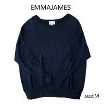 ★ EMMAJAMES エマジェイムス レディース ニット セーター ネイビー Mサイズ 長袖_画像1