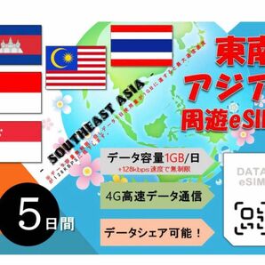 東南アジア5ヶ国 eSIM シンガポールSiM