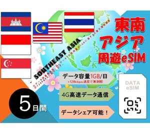 東南アジア5ヶ国 eSIM シンガポールSiM