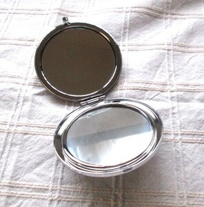  new goods unused compact mirror hand mirror hand-mirror silver simple Anne Tey -k Vintage 